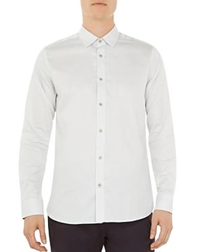 Shop Ted Baker Boomtwn Micro Geo Regular Fit Button-down Shirt In White