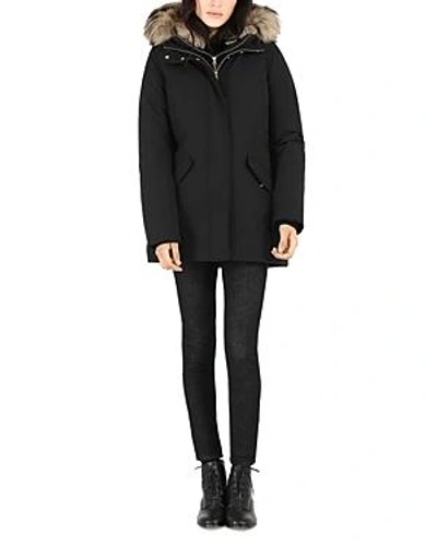 Woolrich Valentine Fur Trim Parka In Black | ModeSens