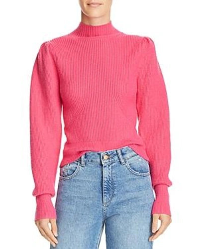 Shop Astr The Label Puff-sleeve Sweater In Hot Pink