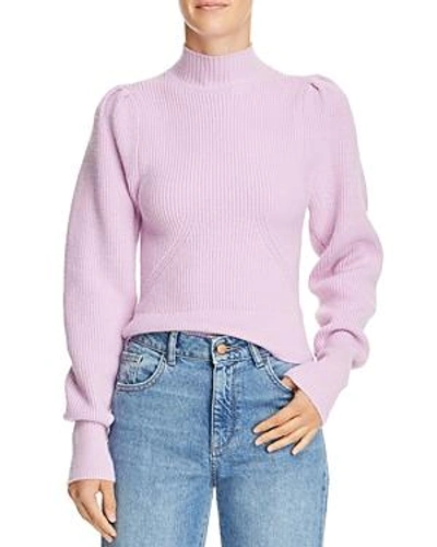 Shop Astr The Label Puff-sleeve Sweater In Lilac