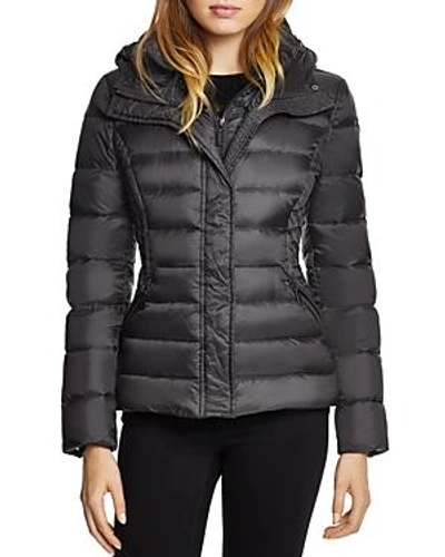 Shop Dawn Levy Miki Hooded Short Puffer Coat In Storm