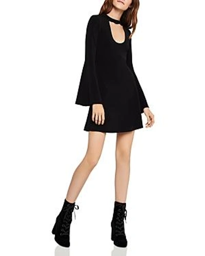 Shop Bcbgeneration Bell-sleeve Cutout Dress In Black