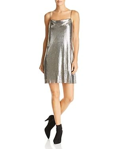 Shop Alice And Olivia Alice + Olivia Harmony Chain Mail Slip Dress In Antique Silver