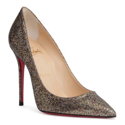 Shop Christian Louboutin Decollete 100 Multi Glitter Pumps In Blue