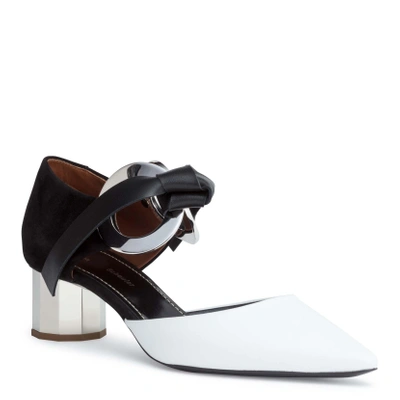 Shop Proenza Schouler Leather And Suede Grommet 40 Pumps In White