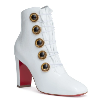 Shop Christian Louboutin Lady See 85 White Patent Boots