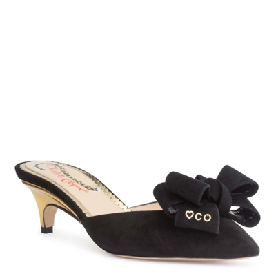 Shop Charlotte Olympia Black Suede 40 Mules