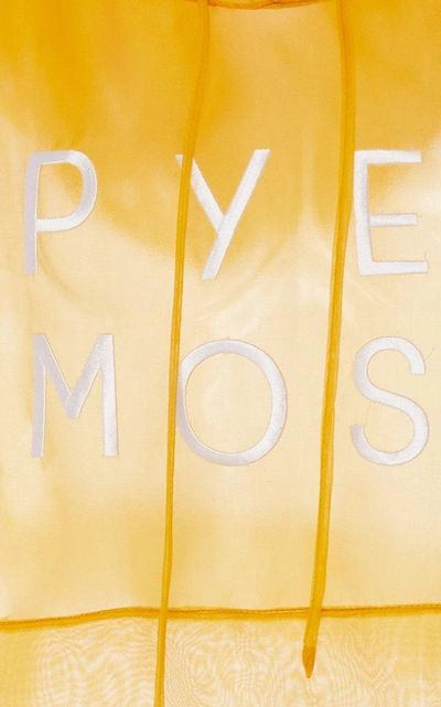 Shop Pyer Moss Classic Logo Cropped Silk Hoodie In Yellow