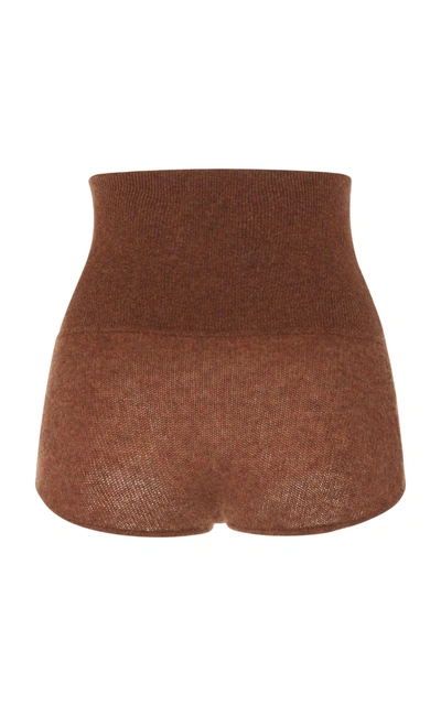 Shop Khaite Belinda Cashmere Shorts In Brown
