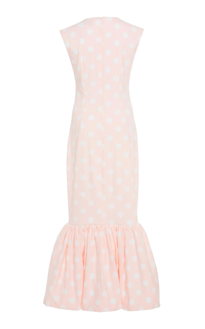 Shop Rebecca De Ravenel Tie-front Cotton Poplin Tulip Dress In Pink