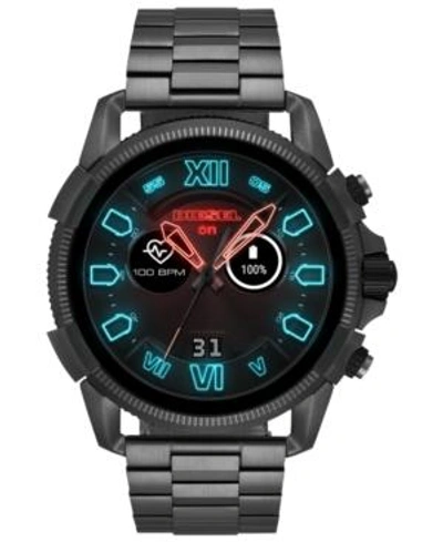 Shop Diesel Men's Full Guard 2.5 Gunmetal Stainless Steel Bracelet Touchscreen Smart Watch 48mm, Powered By Wear In Grey