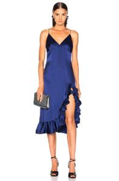 Shop Caroline Constas Elvira Slip Dress In Blue. In Indigo