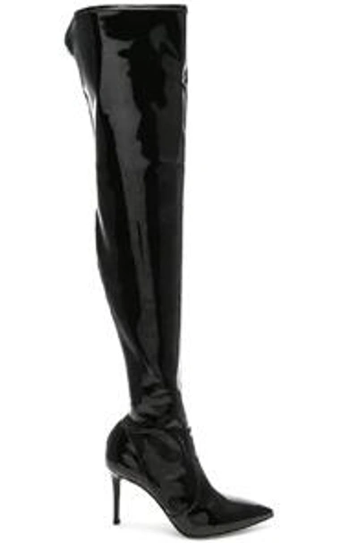 Shop Gianvito Rossi Vinyl Gillian Thigh High Boots In Black