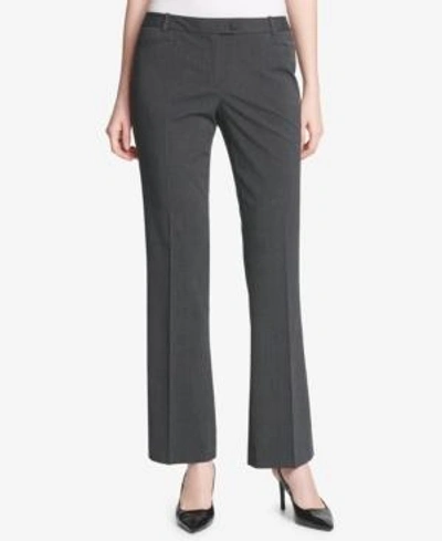 Shop Calvin Klein Petite Menswear-plaid Modern Pants In Charcoal Multi