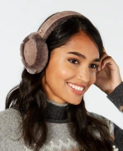 Shop Ugg Sheepskin Bluetooth Earmuffs In Stormy Grey