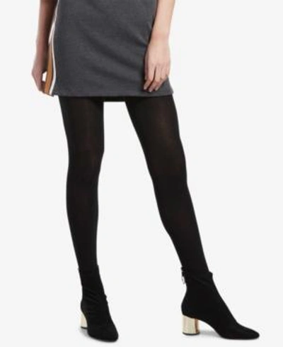 Shop Hue Flat-knit Sweater Tights In Black