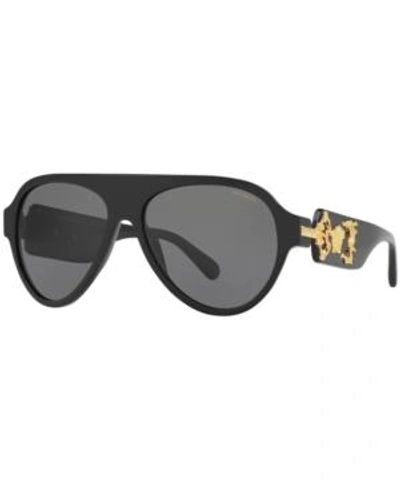 Shop Versace Polarized Sunglasses, Ve4323 In Black/grey Polar