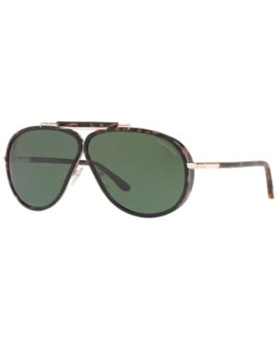 Shop Tom Ford Cedric Sunglasses, Ft0509 In Brown/green