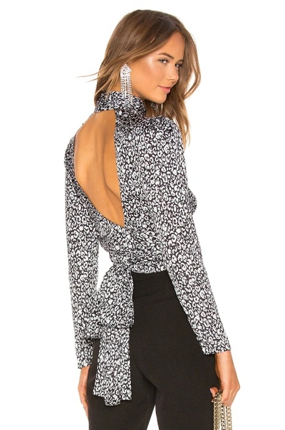 Shop L'academie The Suzanne Top In Abstract Cheetah
