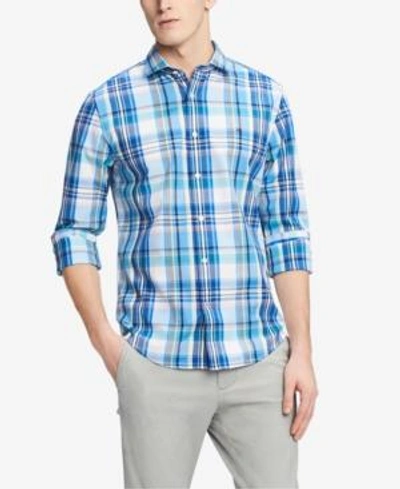 Shop Tommy Hilfiger Men's Classic Fit Sonny Plaid Shirt, Created For Macy's In Collection Blue