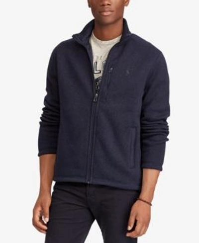 Shop Polo Ralph Lauren Men's Fleece Zip-up Jacket In Aviator Navy