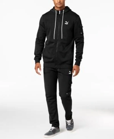 Puma Men's Fleece Cargo Hoodie In Black | ModeSens