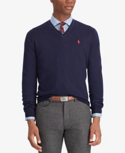 Shop Polo Ralph Lauren Men's Washable Merino Wool Sweater In Hunter Navy