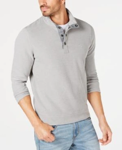 Shop Tommy Bahama Men's Cold Spring Mock Neck Knit, Created For Macy's In Heron Gray