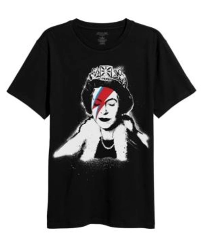 Shop Elevenparis Men's Banksy Queen Elizabeth T-shirt In Black