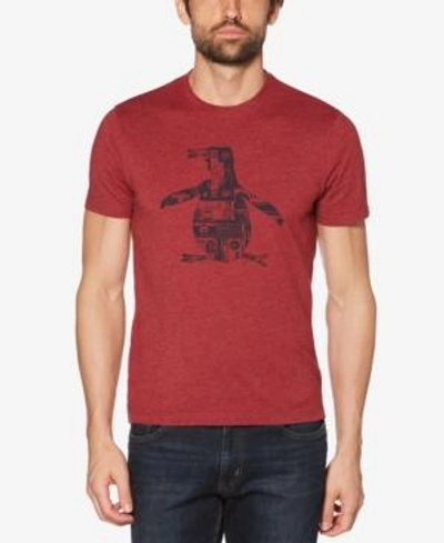 Shop Original Penguin Men's Amped Pete Logo Graphic T-shirt In Biking Red