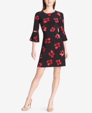 tommy hilfiger black dress with bell sleeves