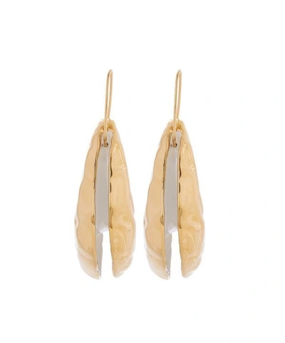 Shop Marni Metal And Enamel Crescent Drop Earrings In Gold