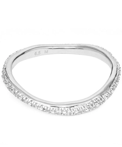 Shop Monica Vinader Silver Riva Wave Diamond Eternity Ring
