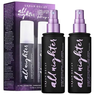Shop Urban Decay All Nighter Makeup Setting Spray Duo Value Size - 2 X 4 oz/ 118 ml