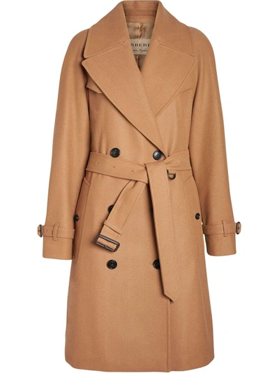 Burberry herringbone wool store cashmere blend trench coat