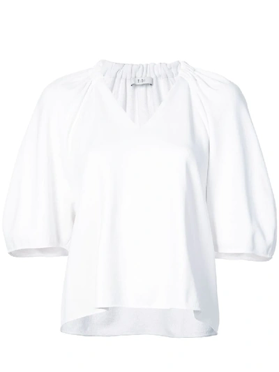 Shop Tibi Marsha Knitted V-neck Top - White