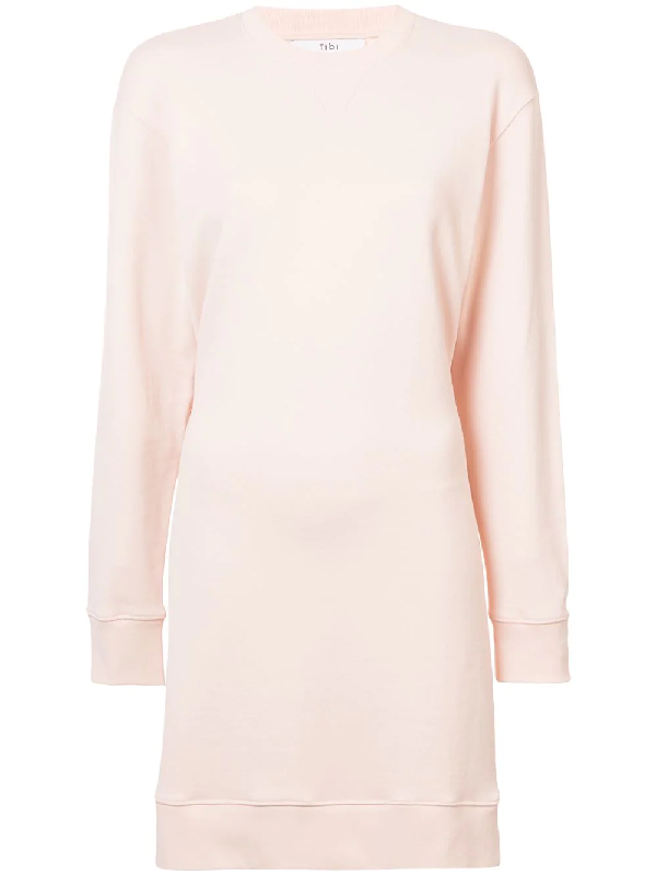 tibi open back sweatshirt dress
