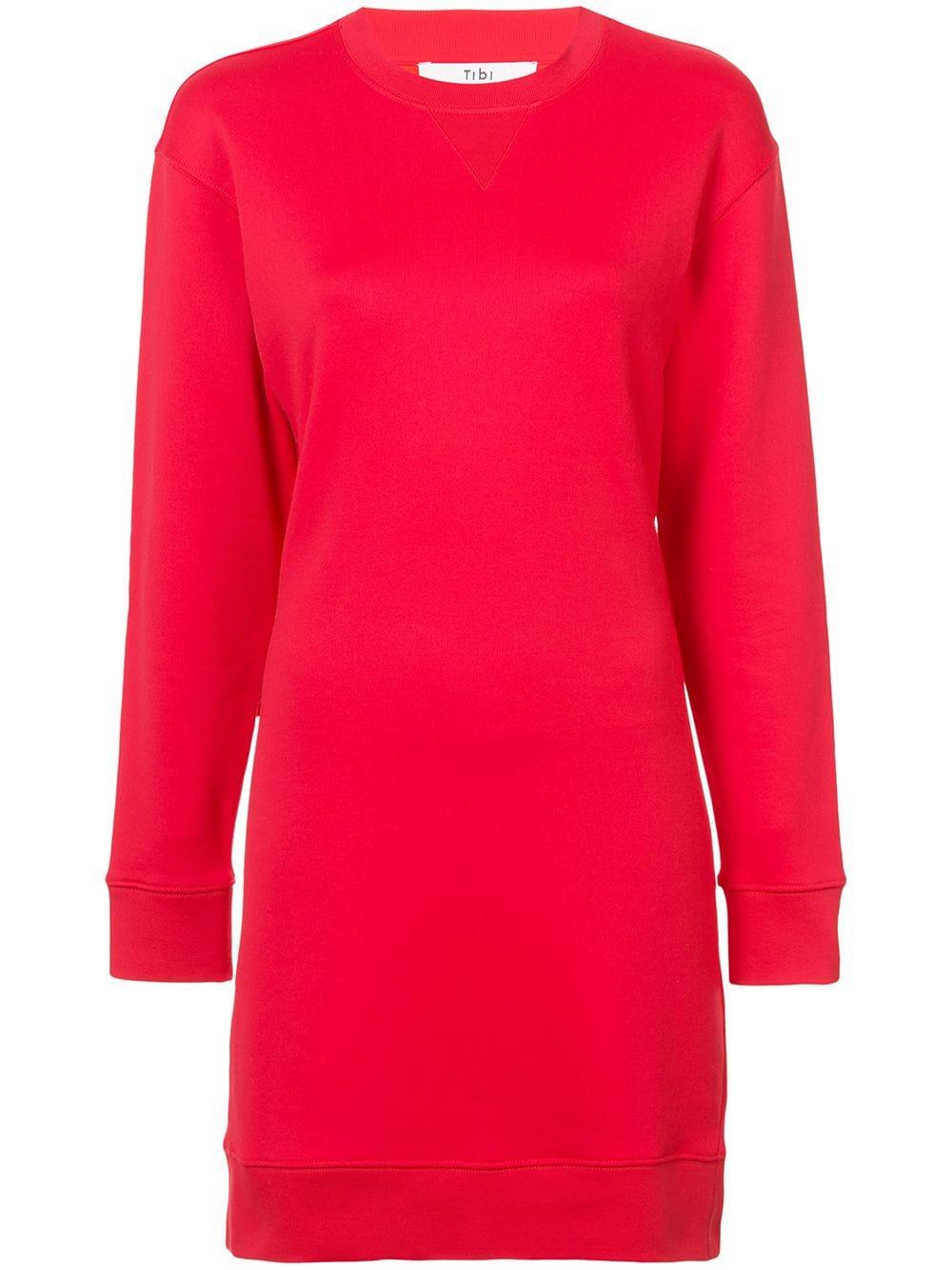 tibi open back sweatshirt dress