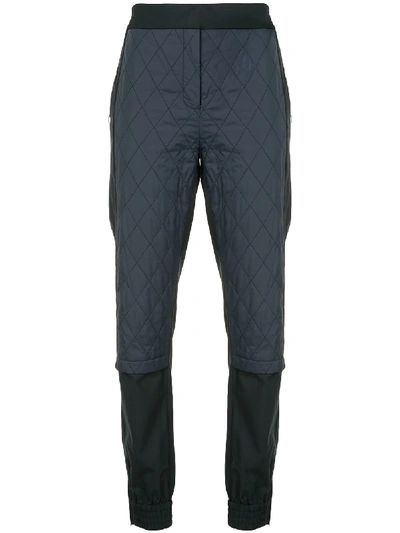 Shop Tibi Quilted Combo Joggers - Blue