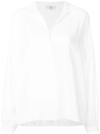 Shop Tibi Savanna Crepe Polo Shirt - White