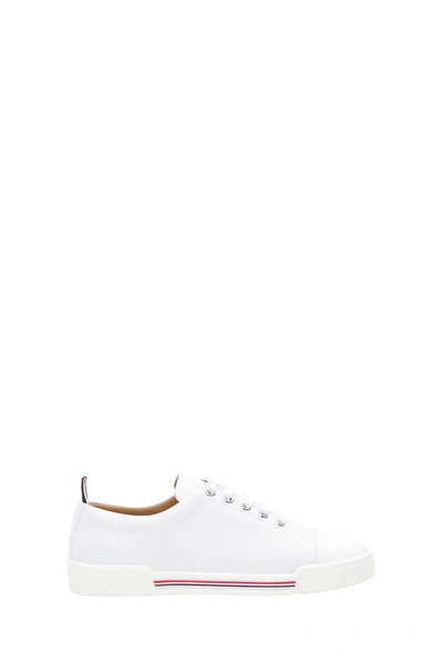Shop Thom Browne Tricolore Low-top Sneakers In Bianco