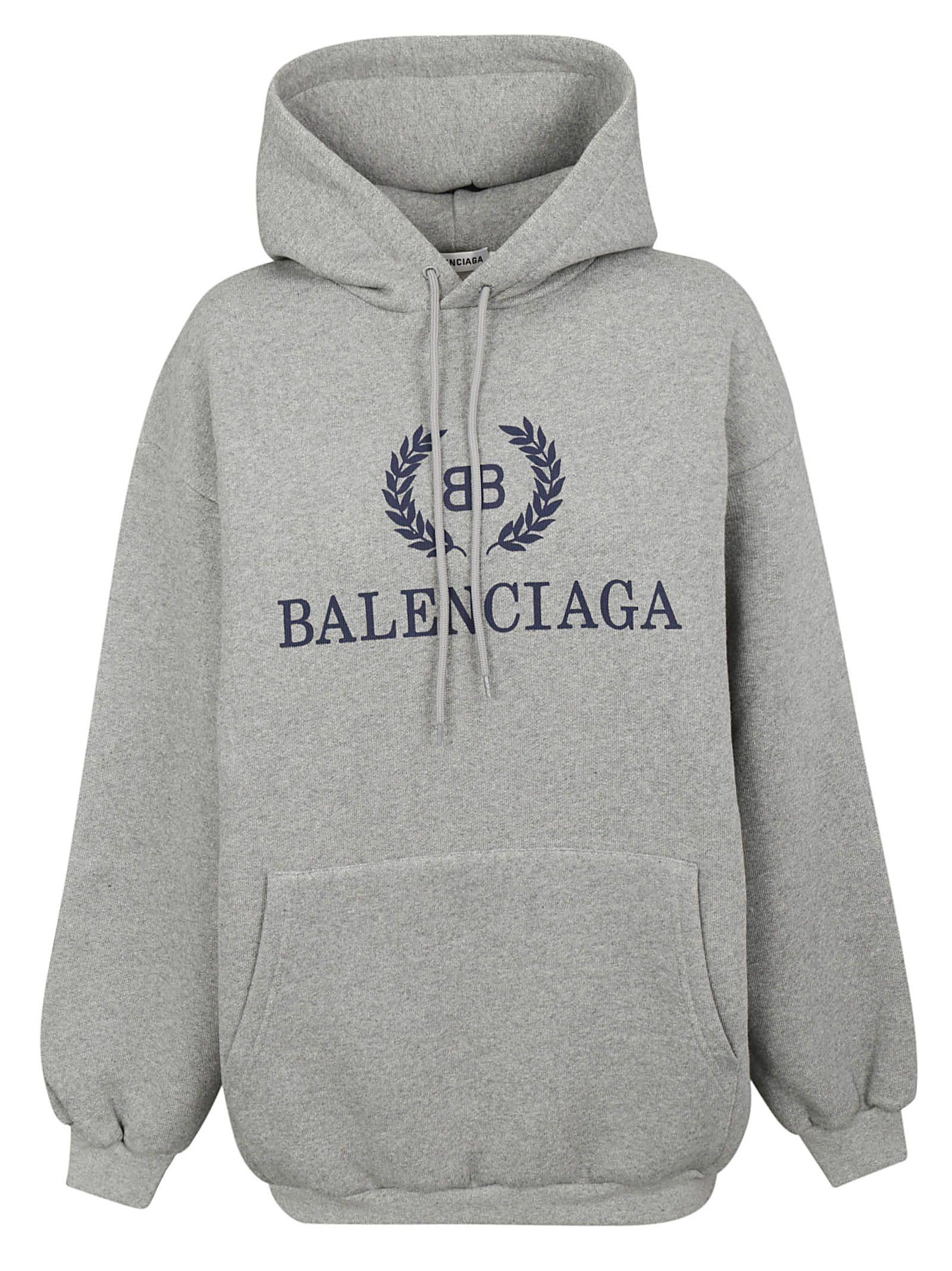 balenciaga grey logo hoodie