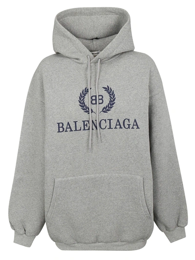 Medic Uregelmæssigheder Rundt og rundt Balenciaga Bb Logo Hoodie In Heather Grey | ModeSens