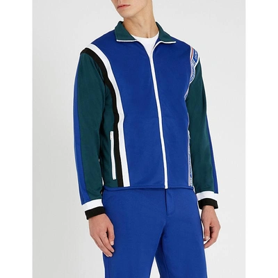 Shop Givenchy Logo-embroidered Sports-jersey Jacket In Fir Green