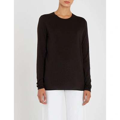 Shop Skin Long-sleeved Pima-cotton Jersey Top In Black