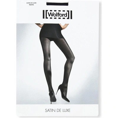 Shop Wolford Women's Black Satin De Luxe 1000 Tights