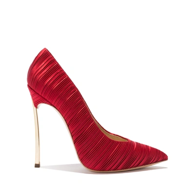 Shop Casadei Blade Plissé In Red Scarlet