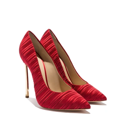 Shop Casadei Blade Plissé In Red Scarlet