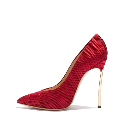 Shop Casadei Blade Plissé In Red Scarlet