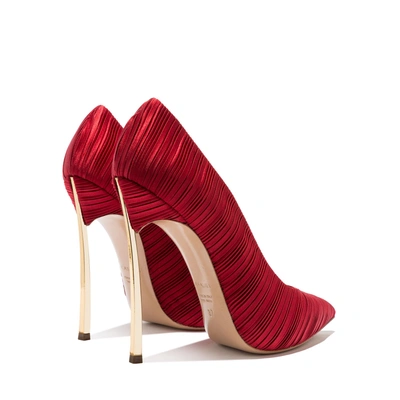 Shop Casadei Blade Plissé In Red Scarlet